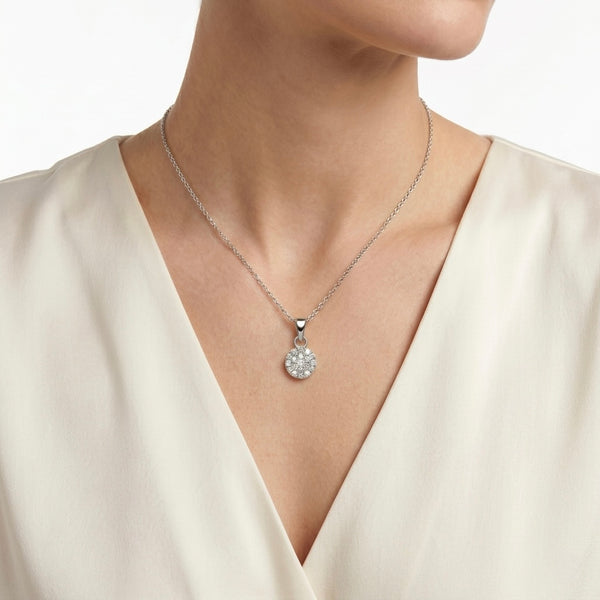 Natural Diamond Flashy “Radiant Cluster” Pendant in 18K White Gold hover