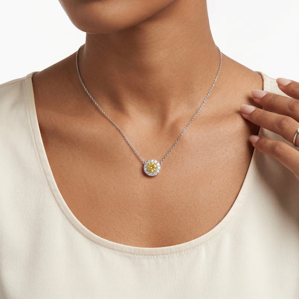 Natural Yellow Radiance Diamond Pendant Necklace hover
