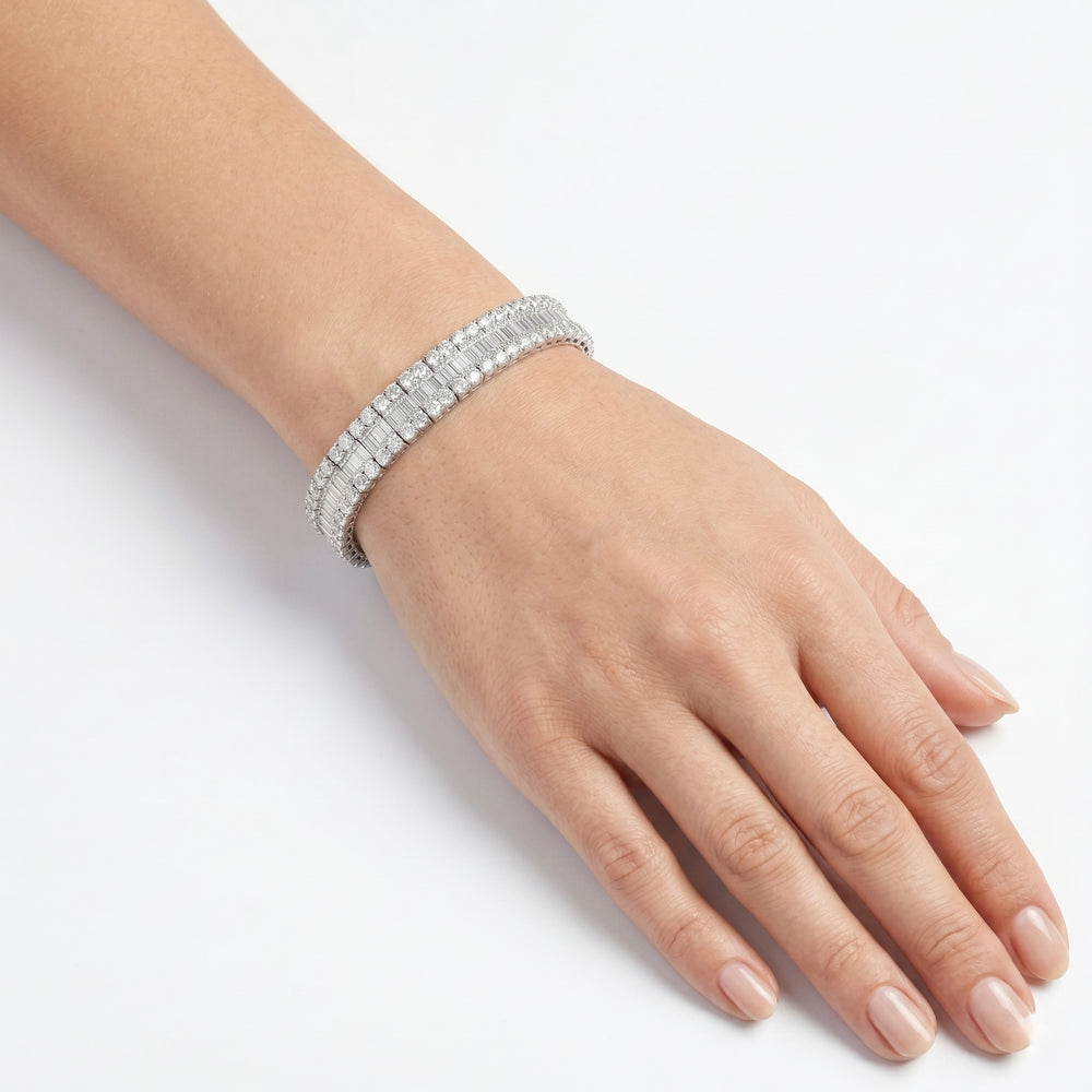18K White Gold Diamond Tennis Bracelet | Flashy Jewellery
