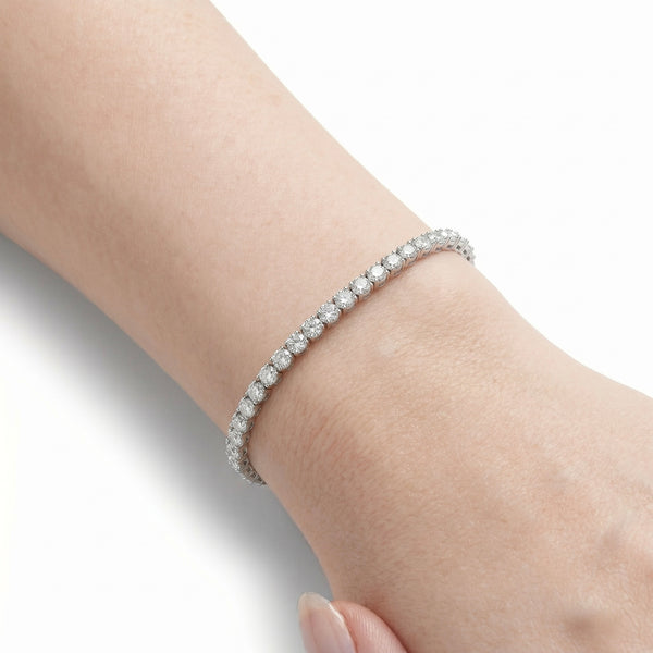 Lab Grown Diamond Tennis Bracelet in 18K White Gold hover