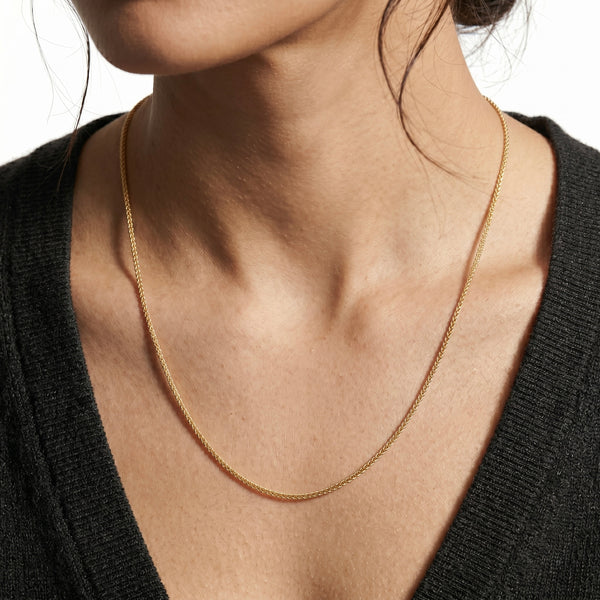 18K Gold Unisex Link Necklace – High Polish Finish hover