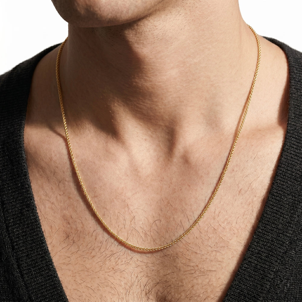 18K Gold Unisex Link Necklace – High Polish Finish