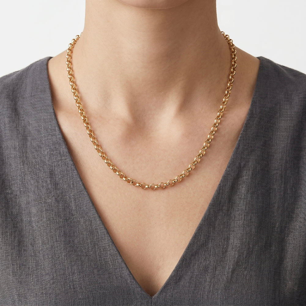 Golden Aura Link Chain | 18K Yellow Gold Necklace
