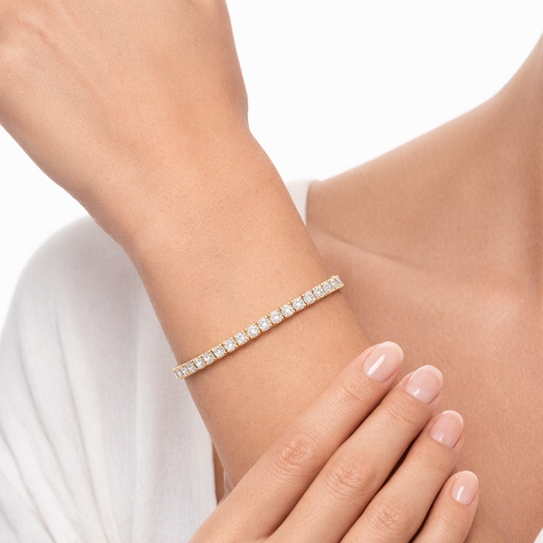 Lab Grown Diamond Tennis Bracelet – 18K Gold hover