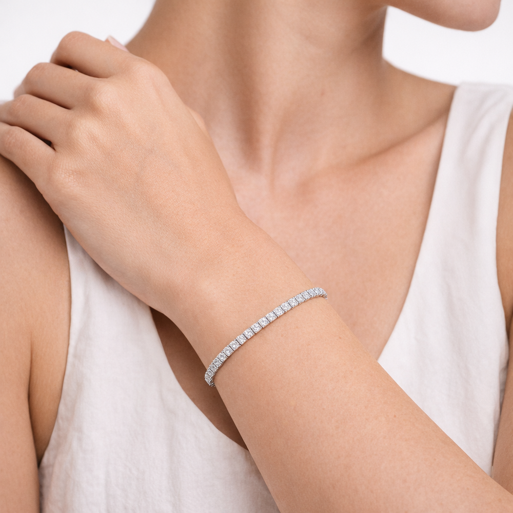 Lab Grown Diamond Tennis Bracelet in 18K White Gold