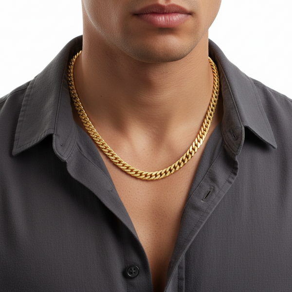 18k Gold Cubain Chain – Luxury Dubai Jewellery hover