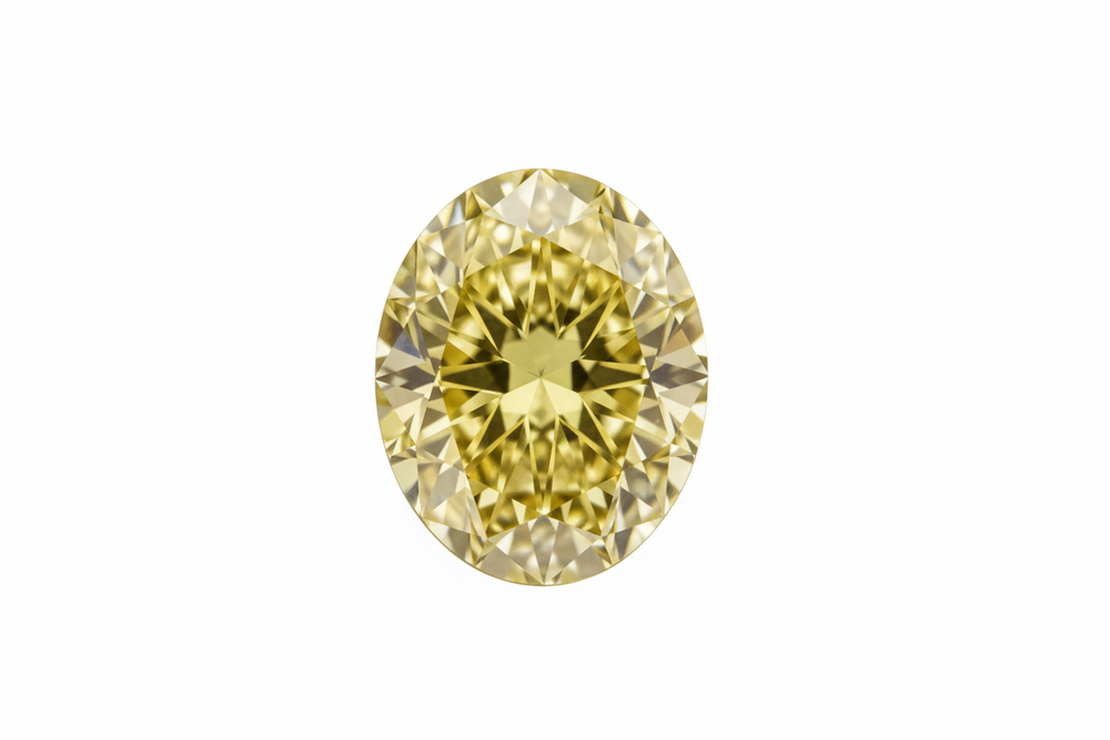 4.80 Carat Fancy Yellow Oval Lab Grown Diamond IGI