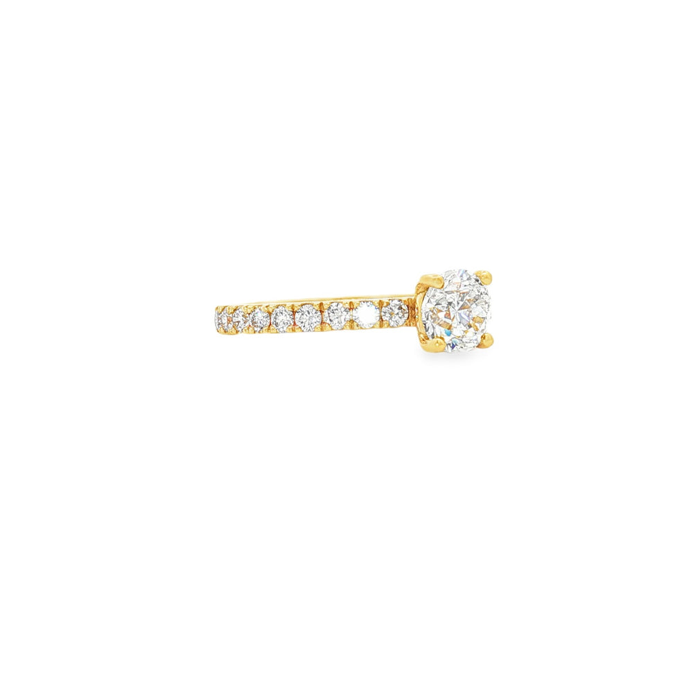 Natural Diamond Engagement Ring in 18K Yellow Gold