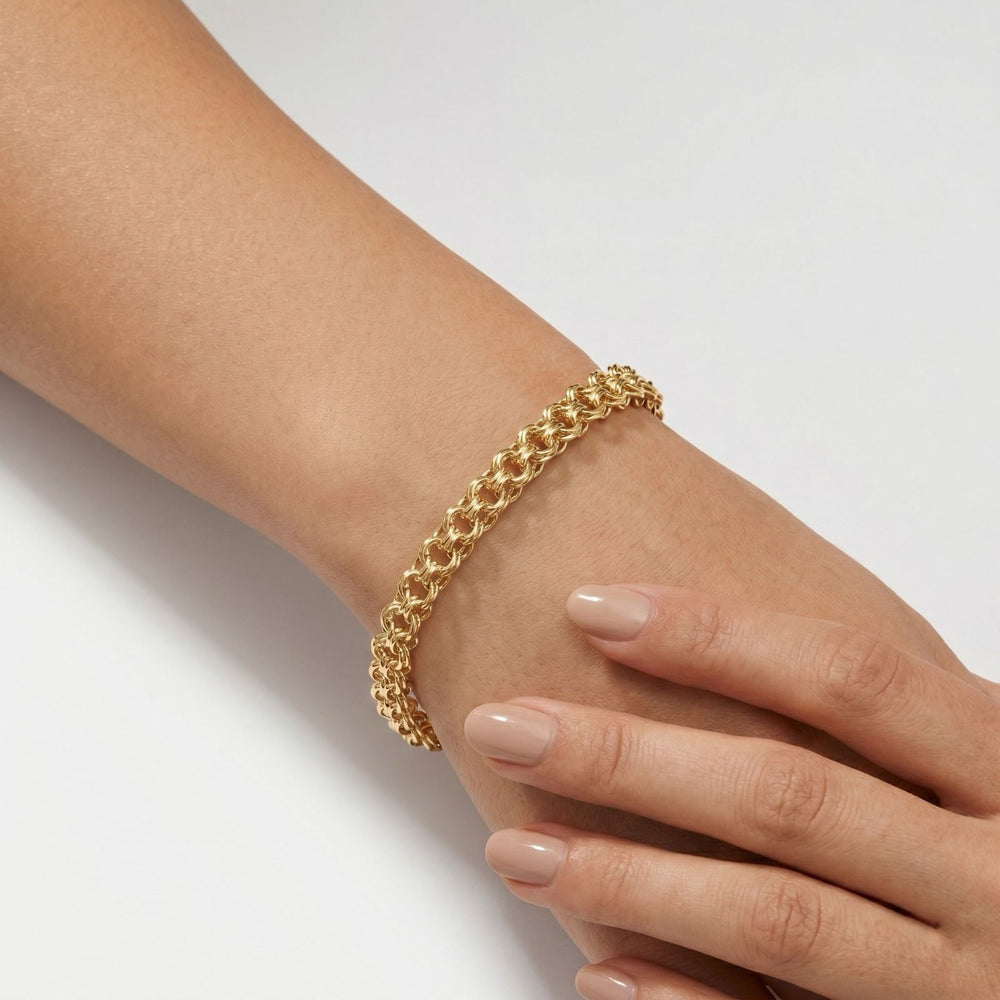 Gold Jewellery Rolo Chain Bracelet