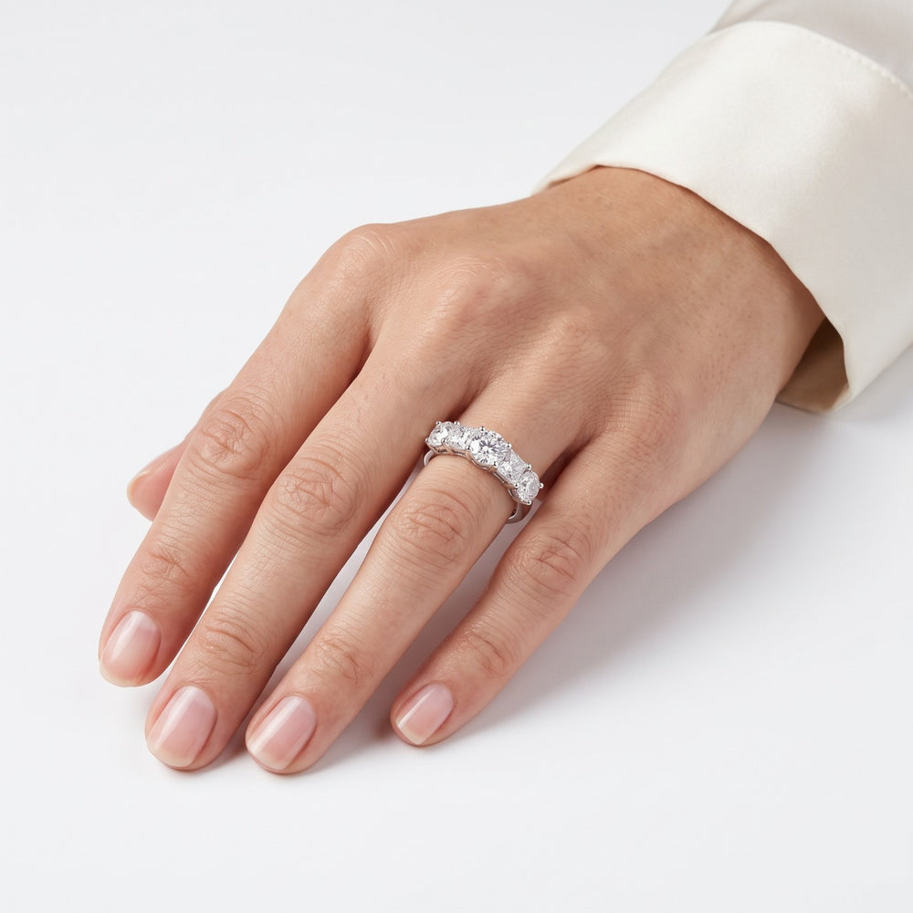 Natural Diamond Radiant Halo Round Engagement Ring in 18K Gold