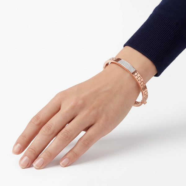 Gold Jewellery Rose Grid Zircon Bangle hover