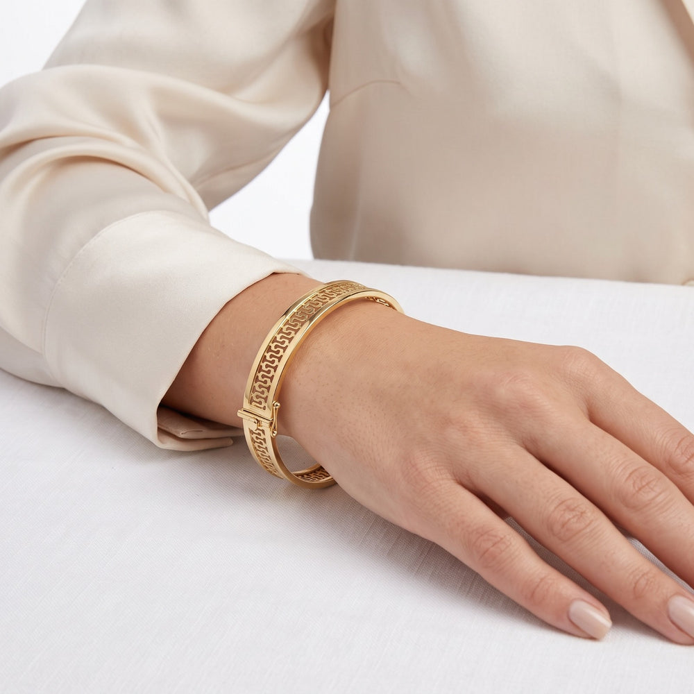 Gold Jewellery Lattice Goldwork Bangle