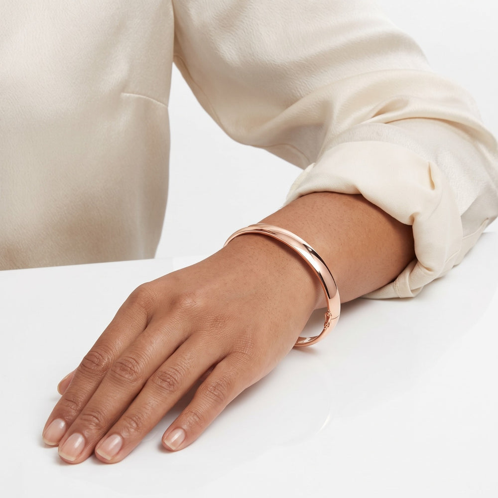 Gold Jewellery Rosé Glide Bangle in 18K Rose Gold