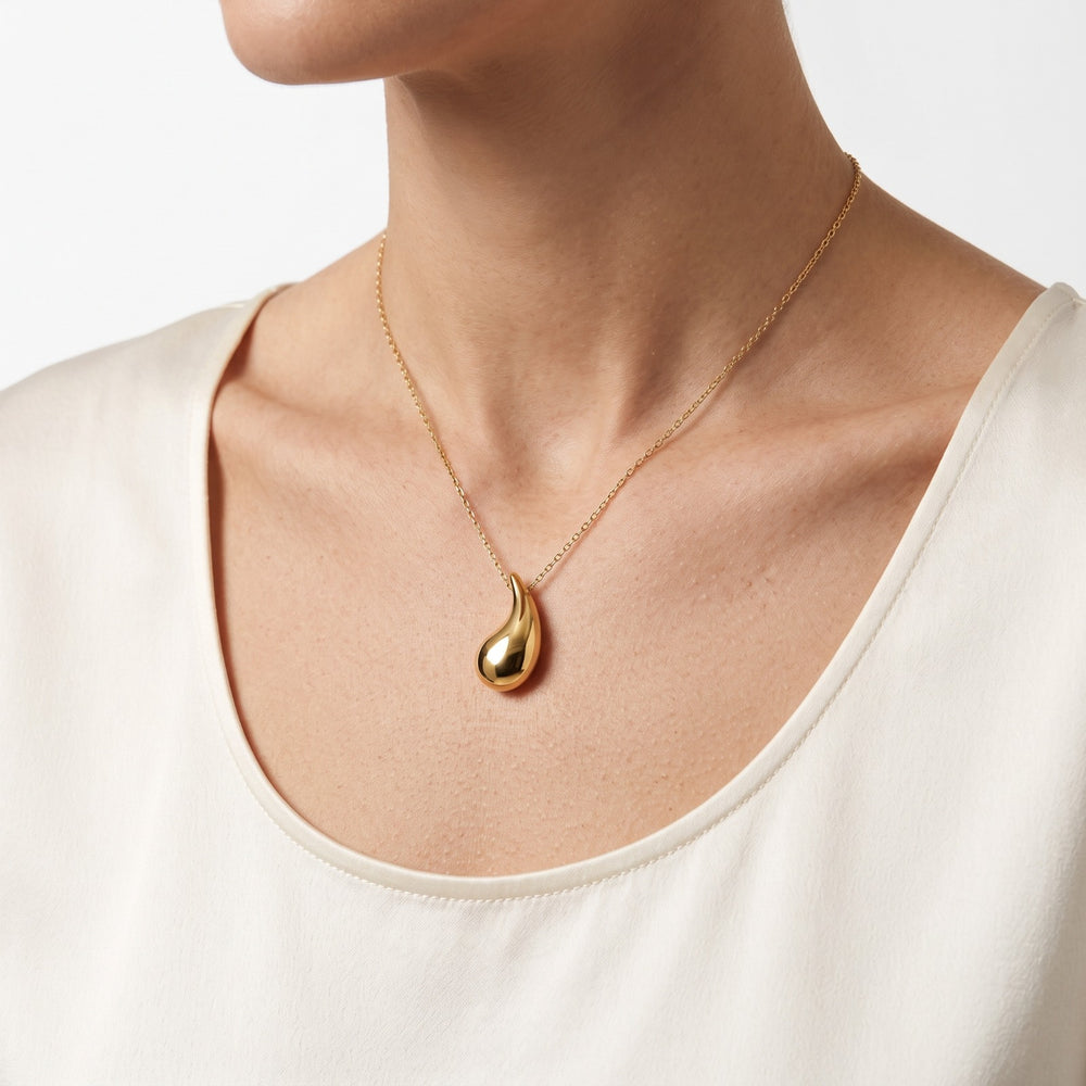Gold Jewellery Liquid Gold Droplet Pendant