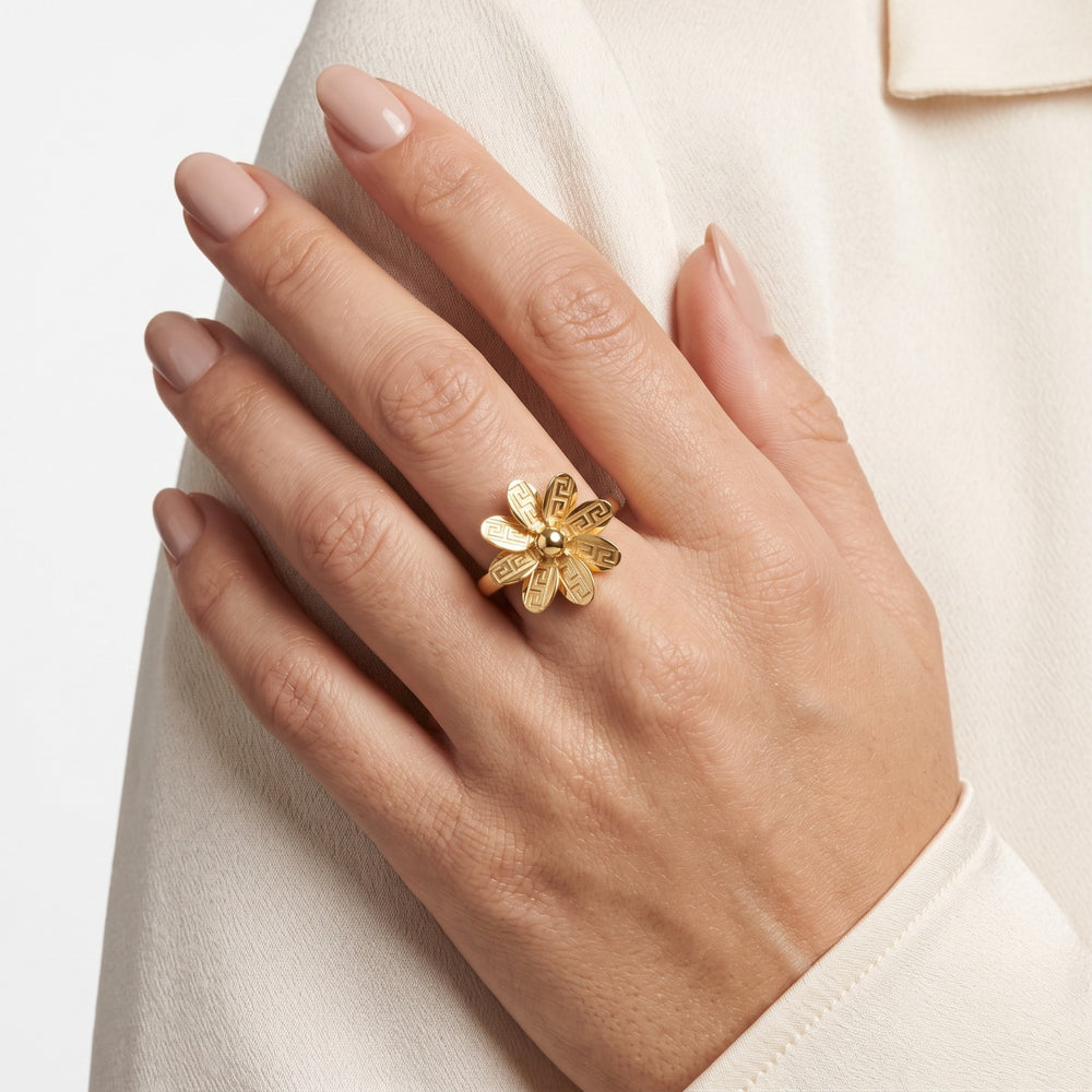 Gold Jewellery Golden Helios Bloom Ring