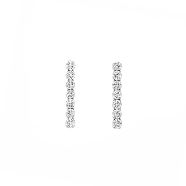Gold Jewellery Drop Dangles Earrings – 18K White Gold | Flashy Jewellery