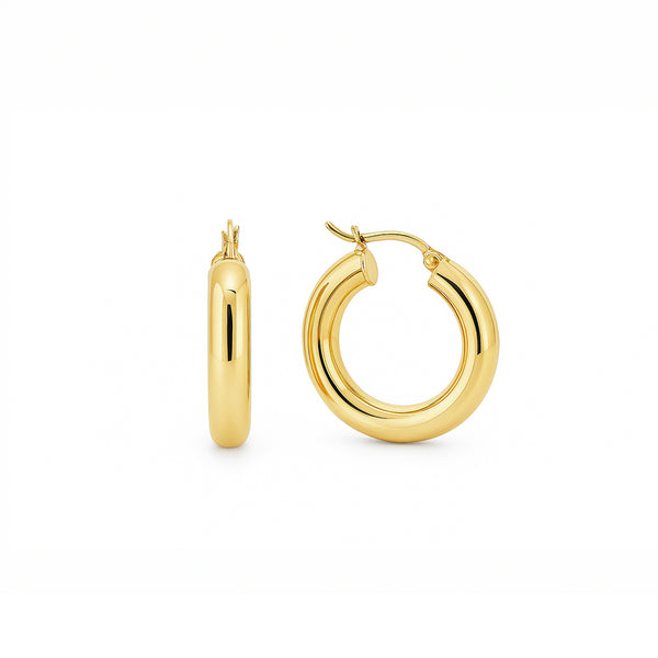 18k Yellow Gold Hoop Earrings – Premium Luxury Design