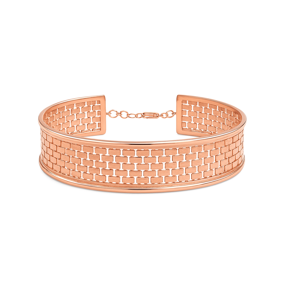 18K Gold Cuff Bangle – Rose, Yellow & White Gold | Flashy Jewellery
