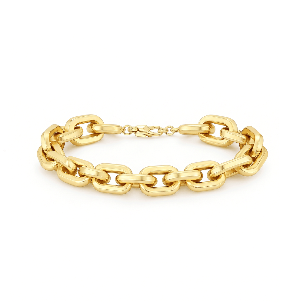 18K Gold Link Bracelet – High Polish Luxury Chain