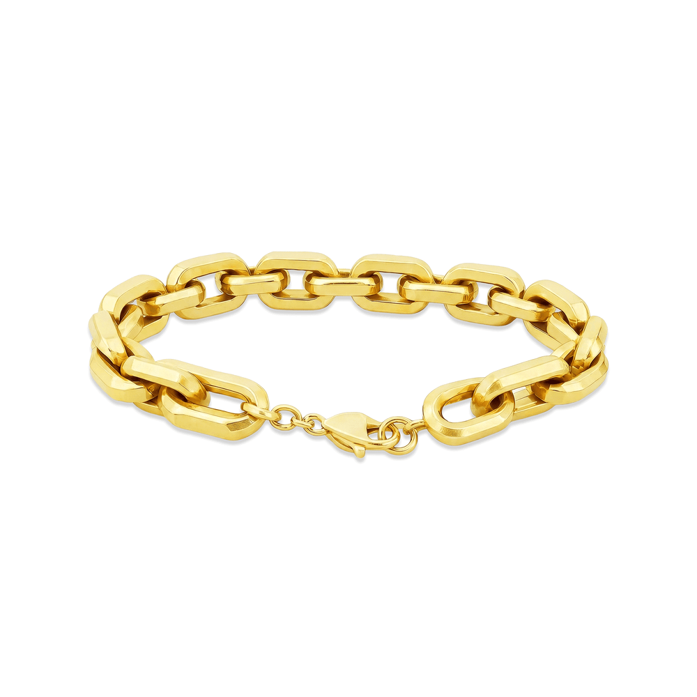18K Gold Link Bracelet – High Polish Luxury Chain