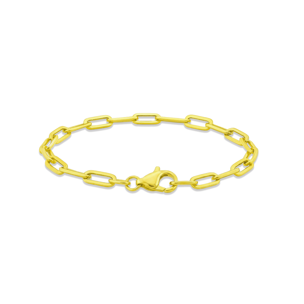 18K Gold Link Bracelet – Elegant High-Polish Luxury Chain