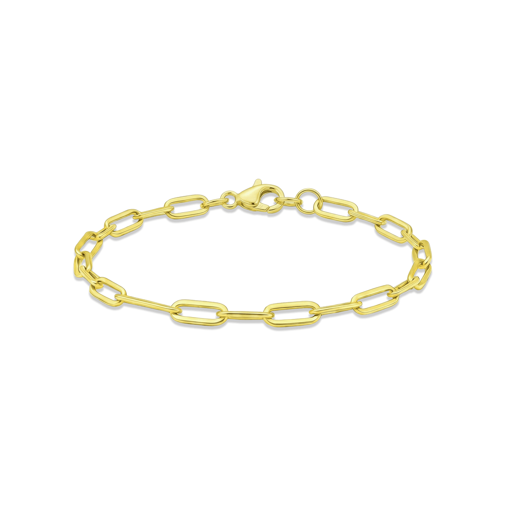 18K Gold Link Bracelet – Elegant High-Polish Luxury Chain