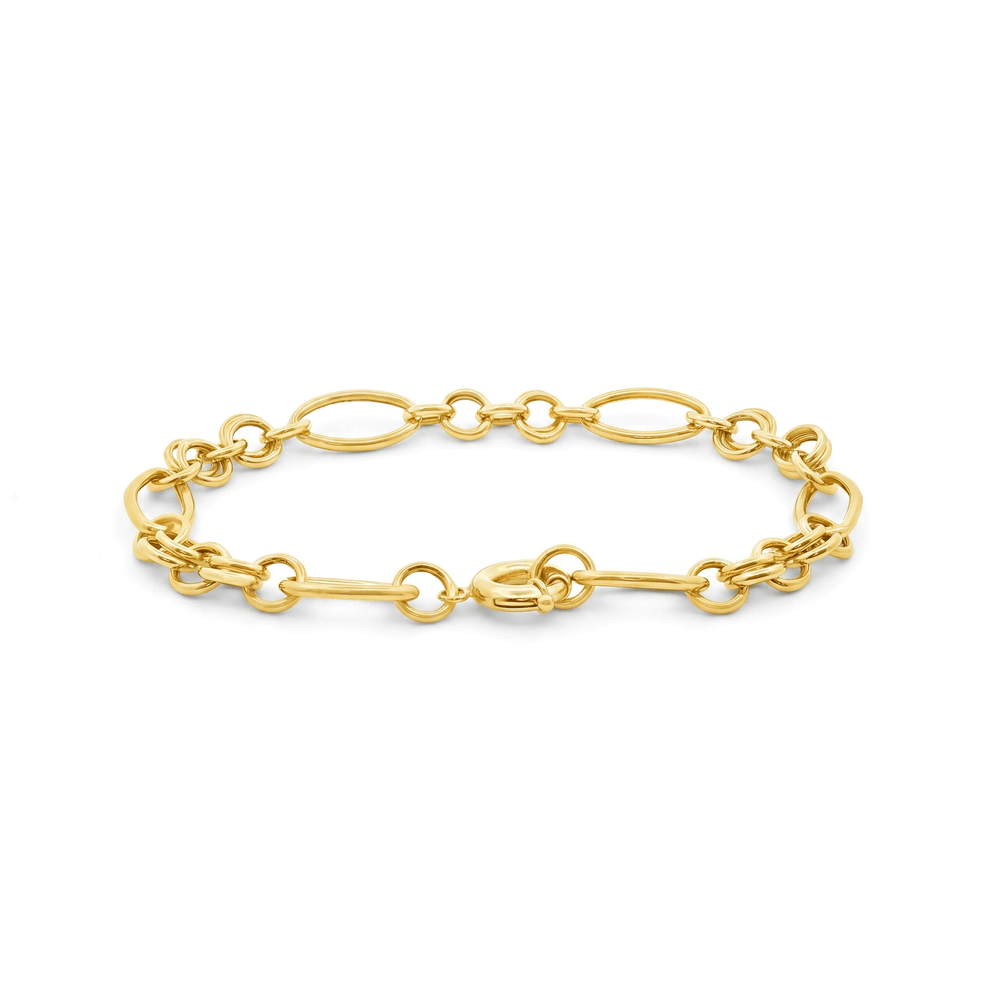 18K Gold Link Bracelet – Elegant High-Polish Finish