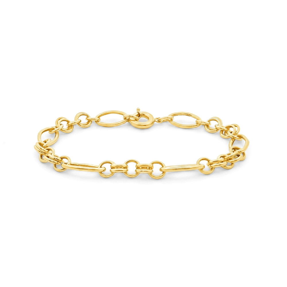 18K Gold Link Bracelet – Elegant High-Polish Finish