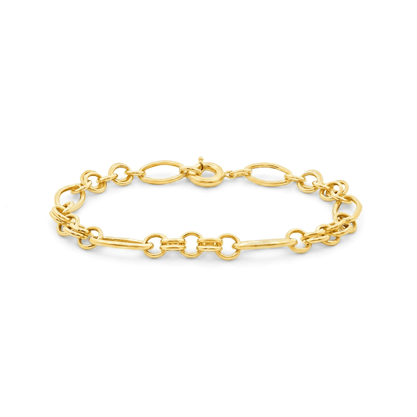 18K Gold Link Bracelet – Elegant High-Polish Finish