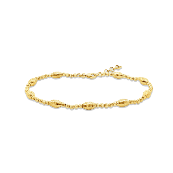 18K Gold Beaded Bracelet for Women – Elegant Luxury Design