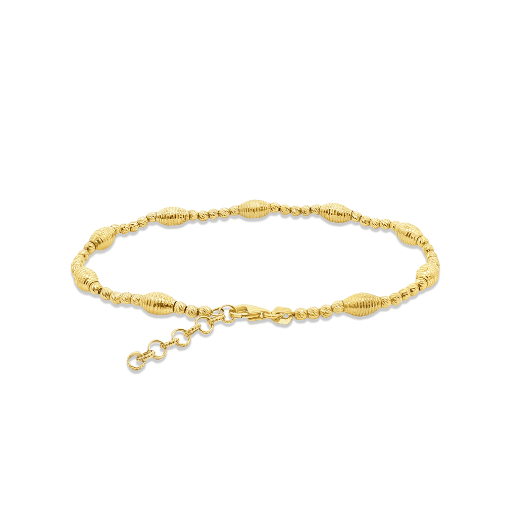 18K Gold Beaded Bracelet for Women – Elegant Luxury Design