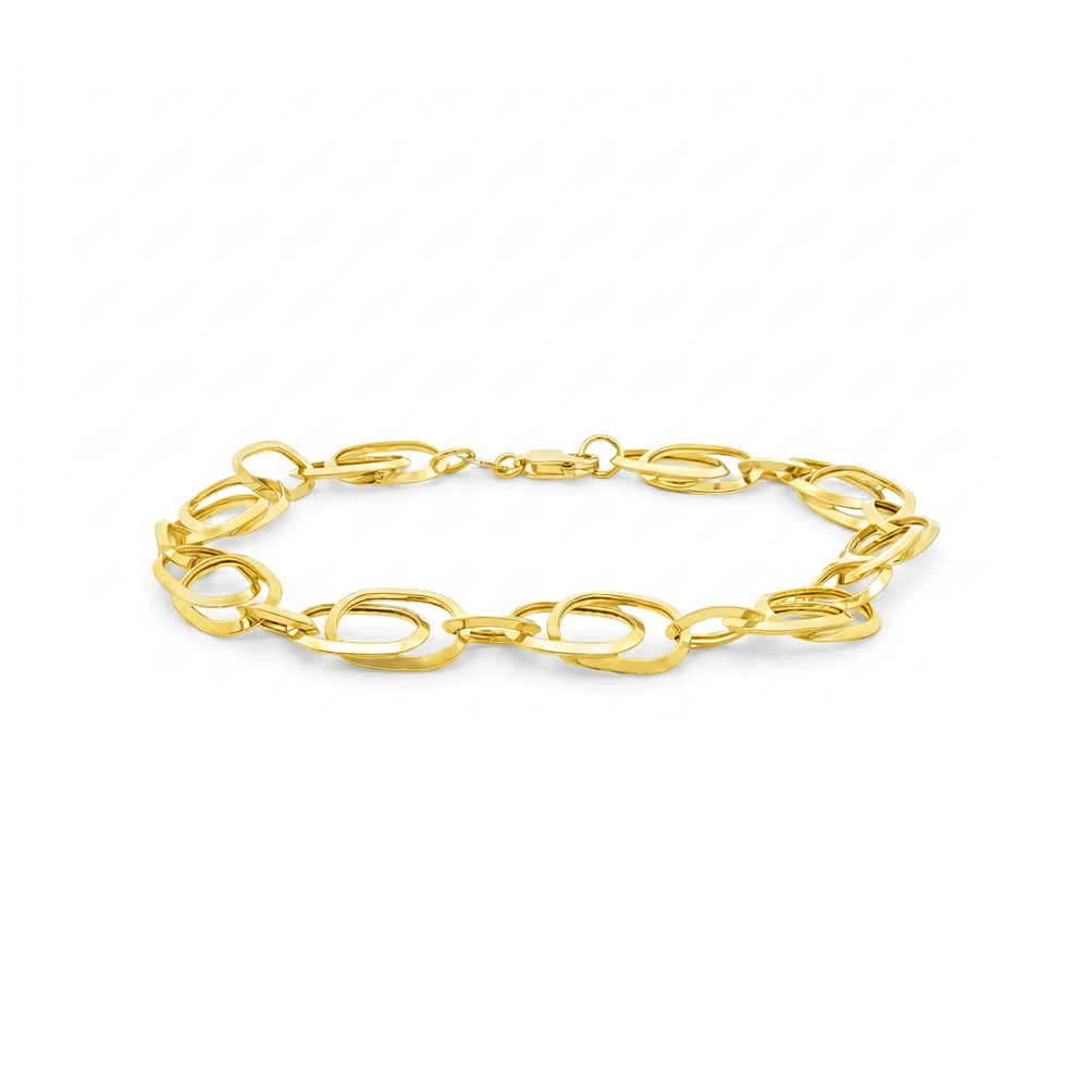18K Gold Link Women’s Bracelet – Elegant Luxury Design