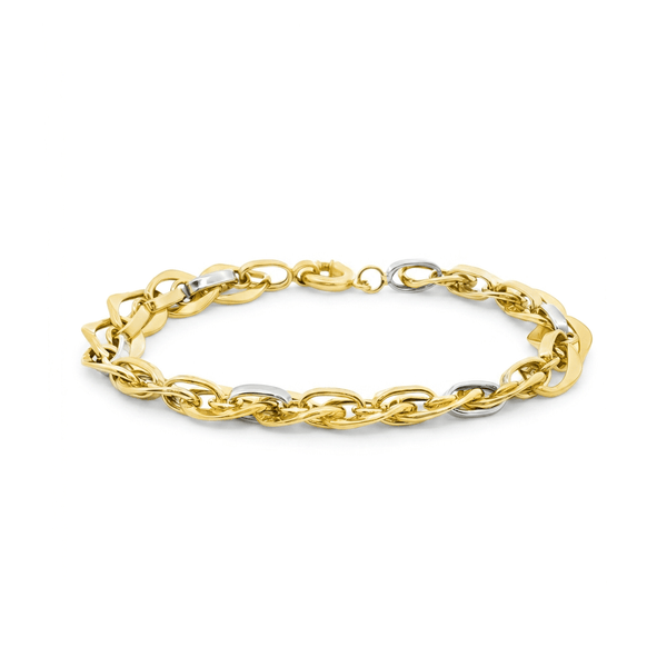 18K Gold Link Bracelet – Classic High-Polish Luxury Chain