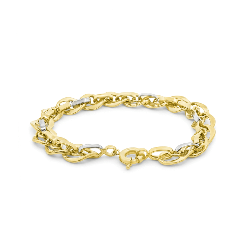 18K Gold Link Bracelet – Classic High-Polish Luxury Chain