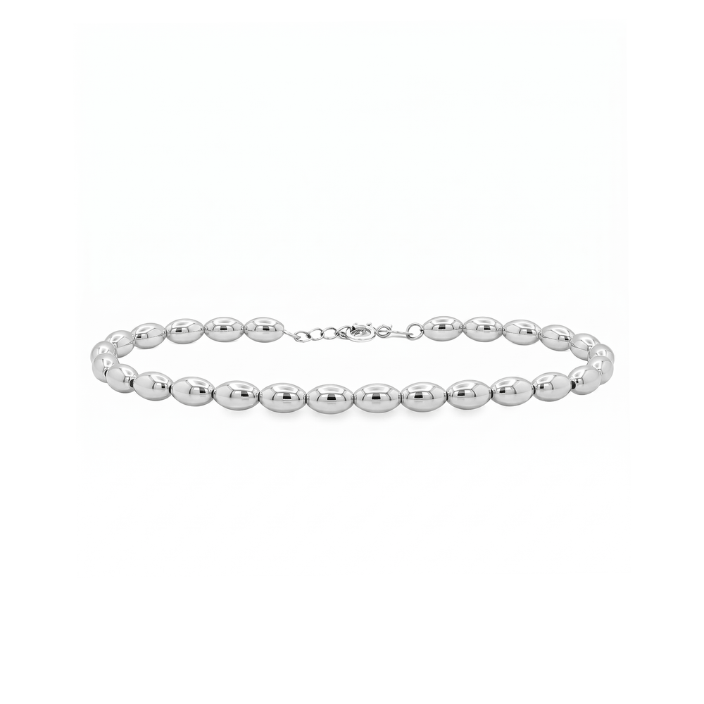 18K White Gold Ball Beaded Bracelet for Women