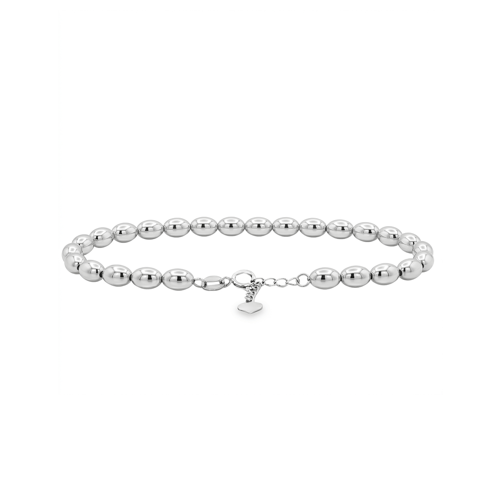 18K White Gold Ball Beaded Bracelet for Women