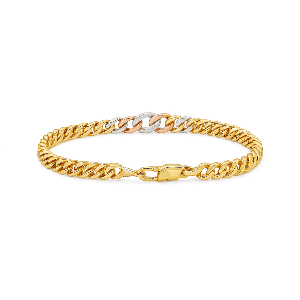 18K Three Tone Gold Bracelet – Elegant Luxury Design
