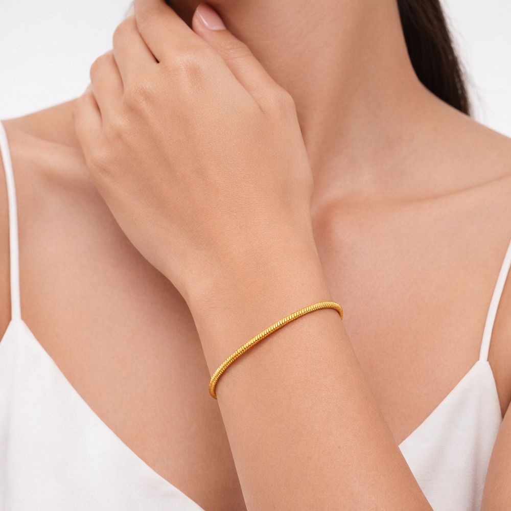 18K Gold Snake Chain Bracelet | Minimal Luxury Bracelet