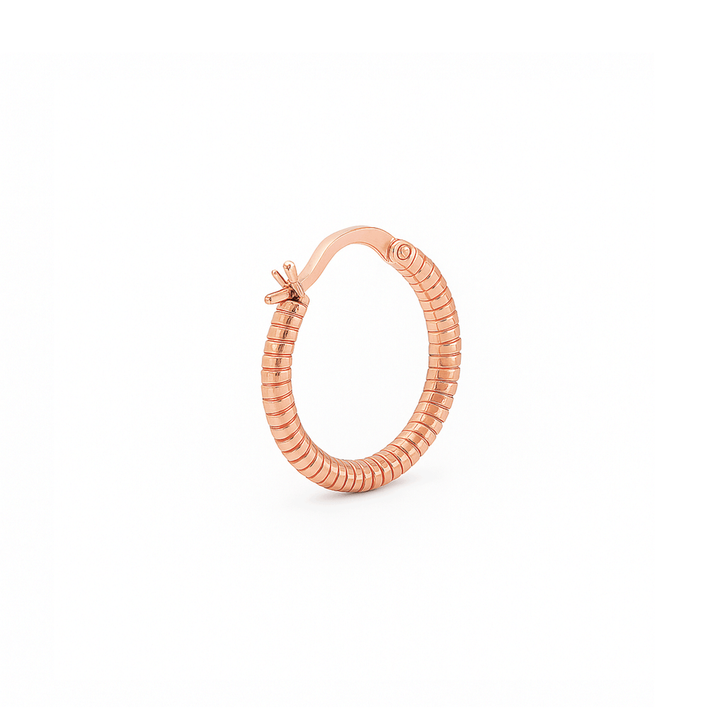 18K Rose Gold Hoop Earrings – Elegant High Polish Hoops