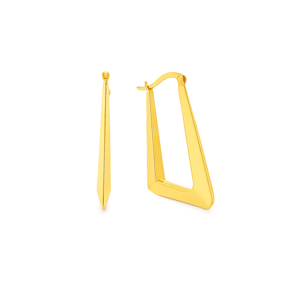 Gold Jewellery Geometric Huggie Hoops