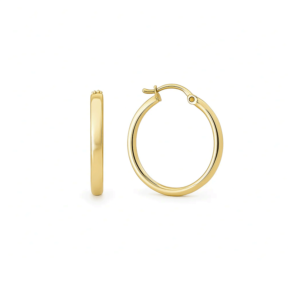 18K Gold Hoop Earrings – Flashy Jewellery Dubai