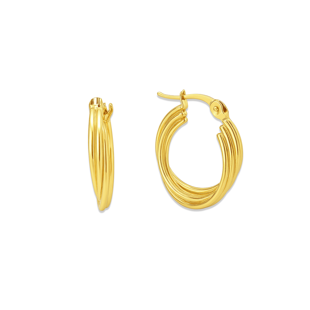 18K Gold Hoop Earrings – Classic Luxury Hoops | Flashy Jewellery Dubai