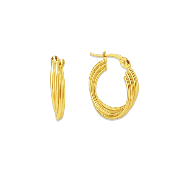 18K Gold Hoop Earrings – Classic Luxury Hoops | Flashy Jewellery Dubai