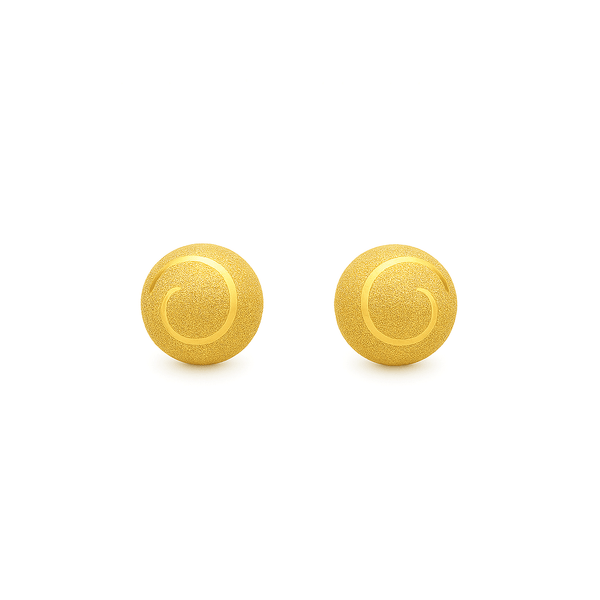 Gold Jewellery Faceted Ball Stud Earrings – 18K Gold