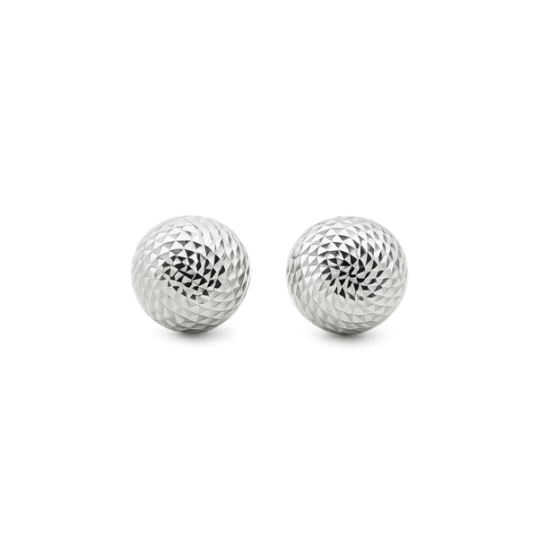 Gold Jewellery Two-Tone Faceted Ball Stud Earrings