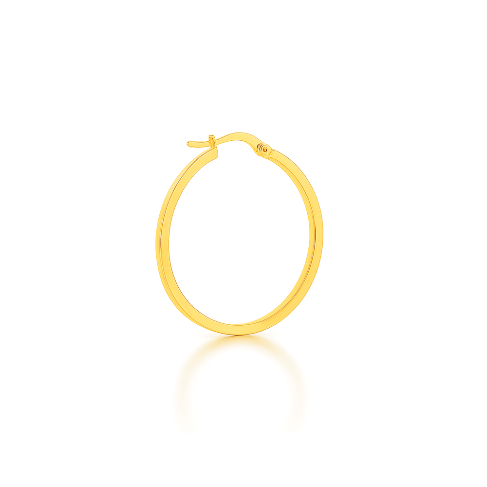18K Gold Classic Hoop Earrings – High Polish Finish