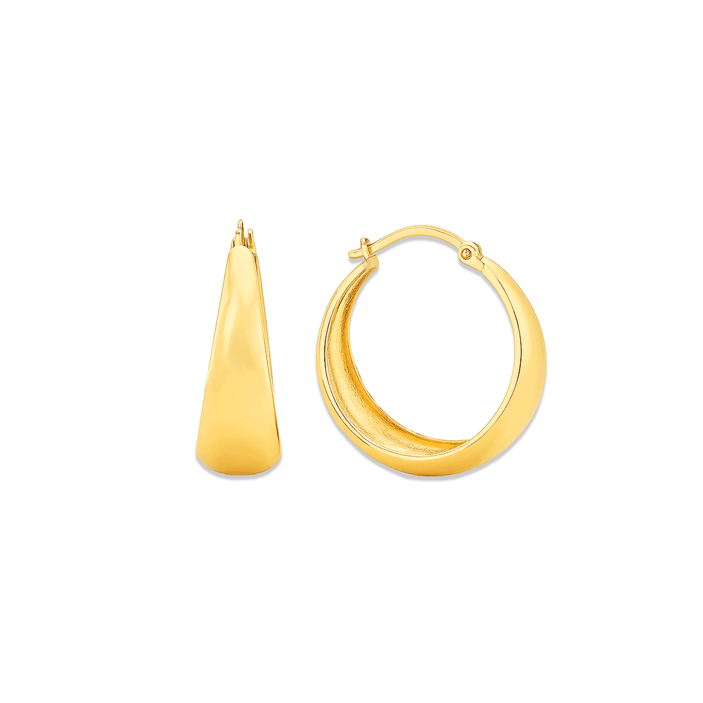 18K Gold Hoop Earrings | Classic High-Polish Hoops