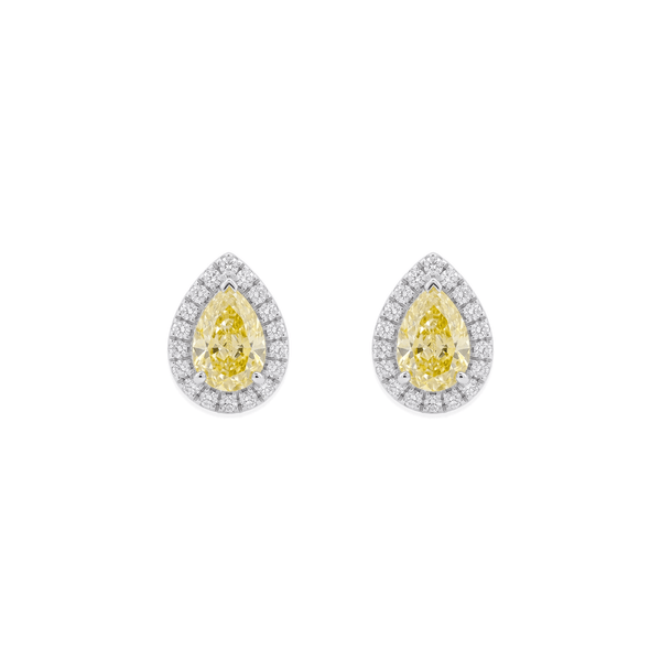 Natural Diamond Solar Drop Diamond Studs in 18K Gold