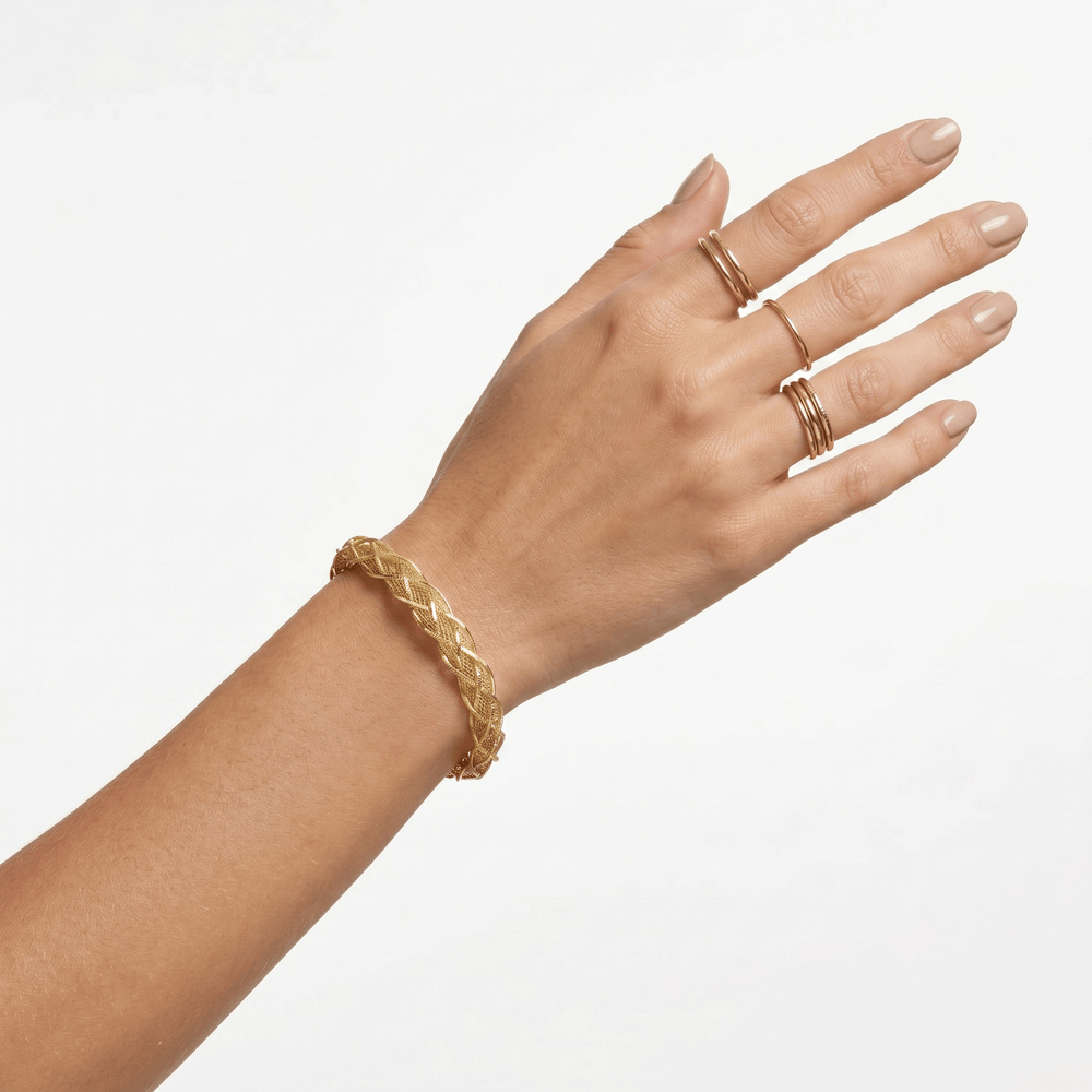 Gold Jewellery Aurora Woven Gold Bracelet