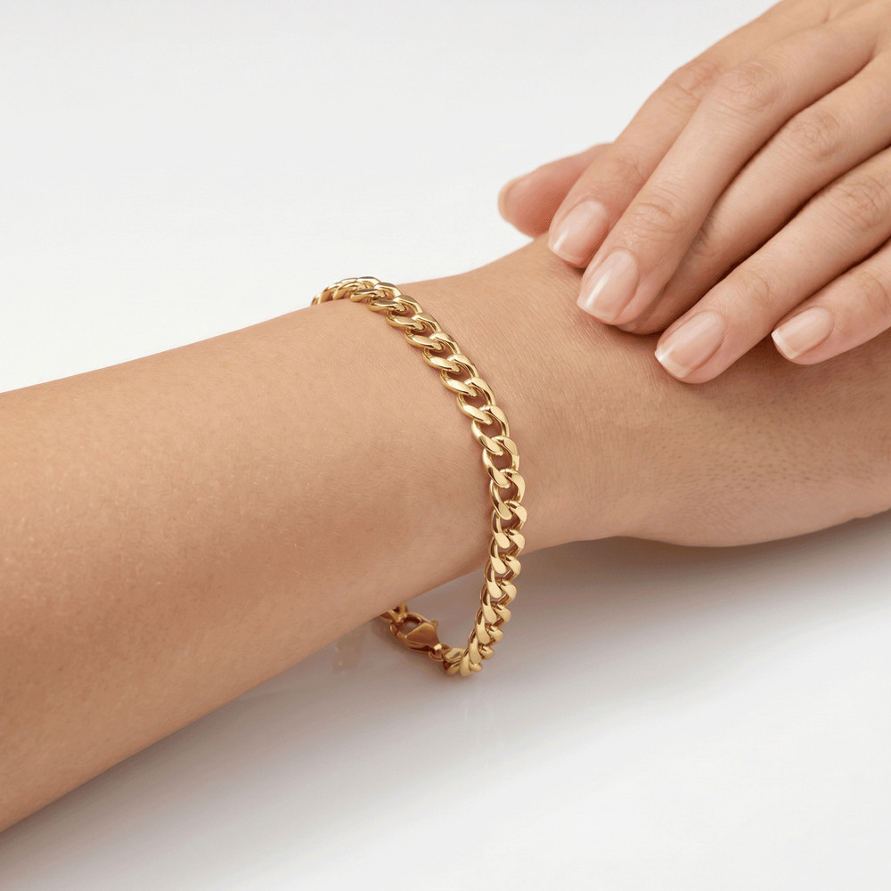 18K Hollow Gold Cuban Bracelet
